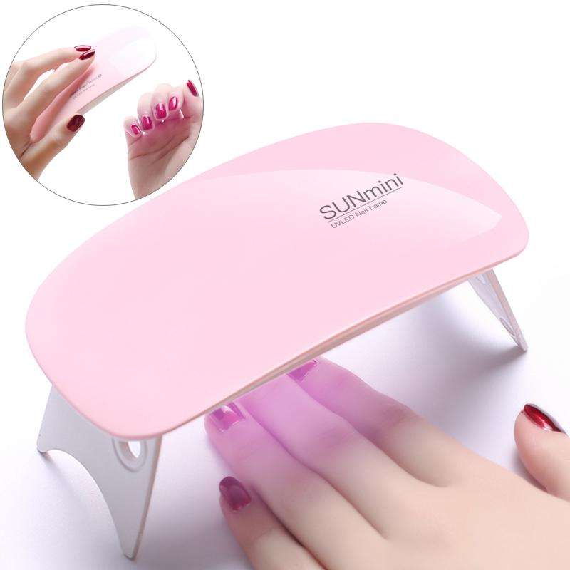 SUN mini 2 6W UV + LED USB Nail Lamp Fingernail Gel Curing Dryer(Pink)