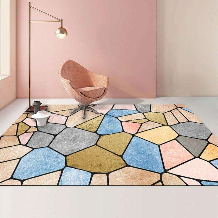 Modern Abstract Geometric Living Room Rug Coffee Table Cushion, Size: 50x80cm(11)