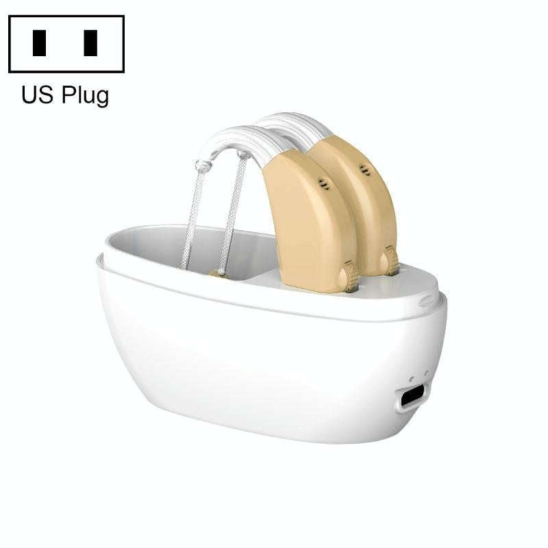Elderly Use Can Charge Sound Amplifier Hearing Aid, Specification: US Plug(Skin Color Double Mach...