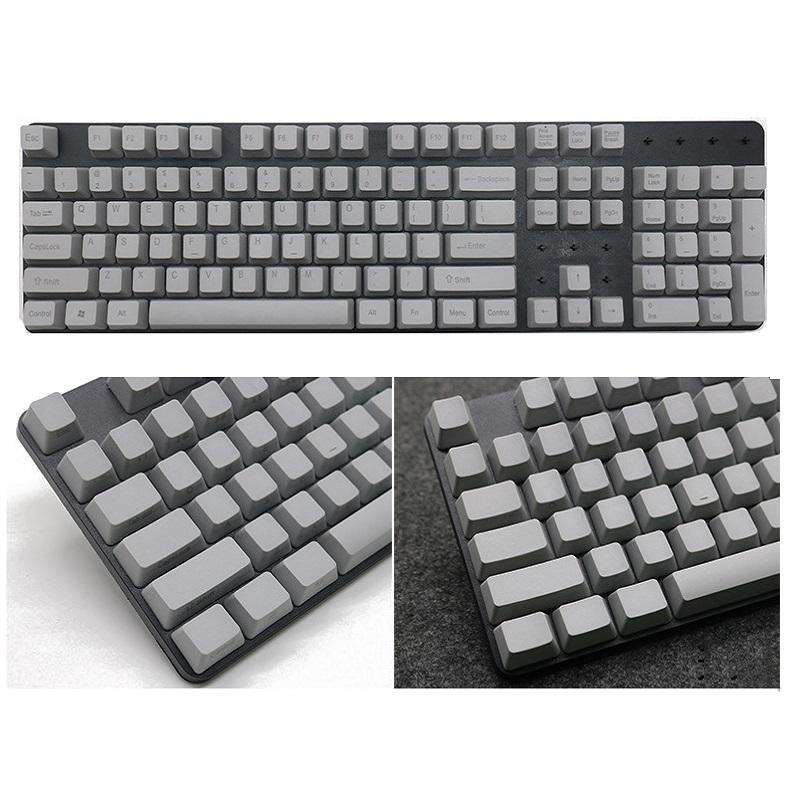Mechanical Keyboard Laser PBT Keycap Light Gray Side Words