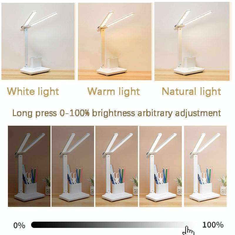 Double Head Lighting LED Charging Desk Lamp,Style: Plug-in Version+Cable