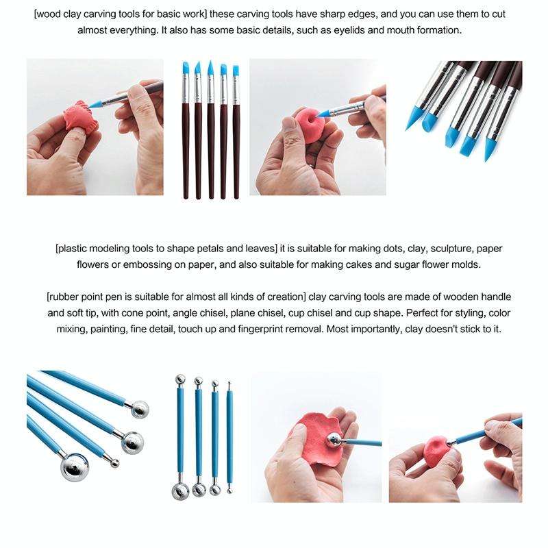 32 In 1 Pottery Tool Set Pottery Clay Stone Carving Knife DIY Clay Combination Tool