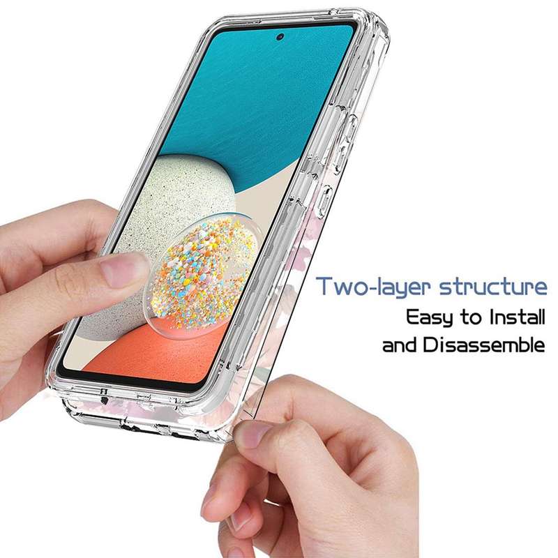 For Samsung Galaxy A53 Transparent Painted Phone Case(Purple Floral)