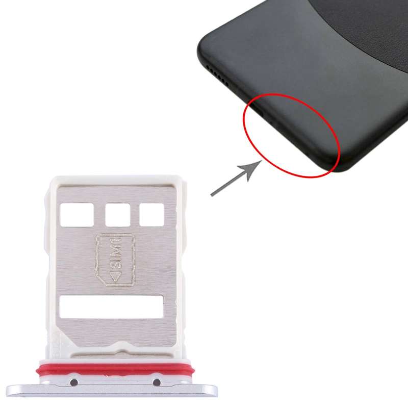 For Huawei Mate 60 SIM + NM Card Tray (Silver)