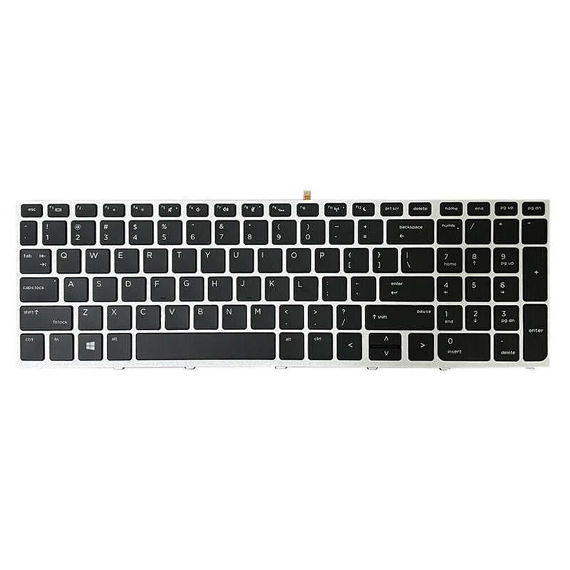 For HP ProBook 650 G4 Silver Frame US Version Laptop Backlight Keyboard