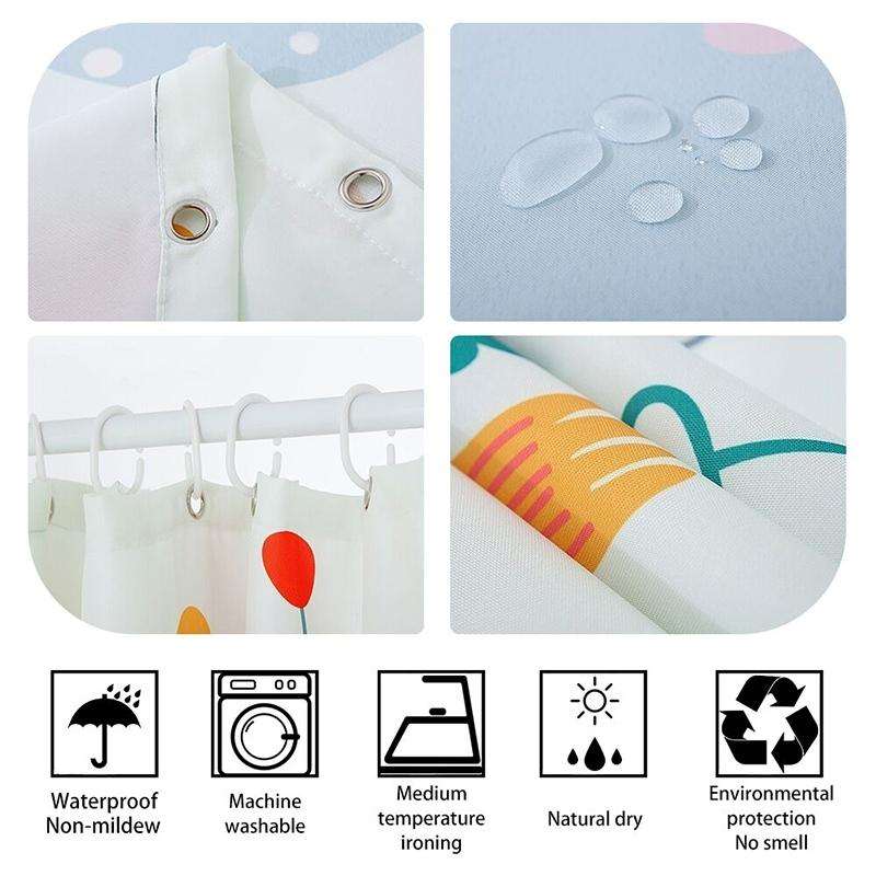 Funny Cat Series Shower Curtain Printing Polyester Waterproof Mildew Shower Curtain, Size:180x180...