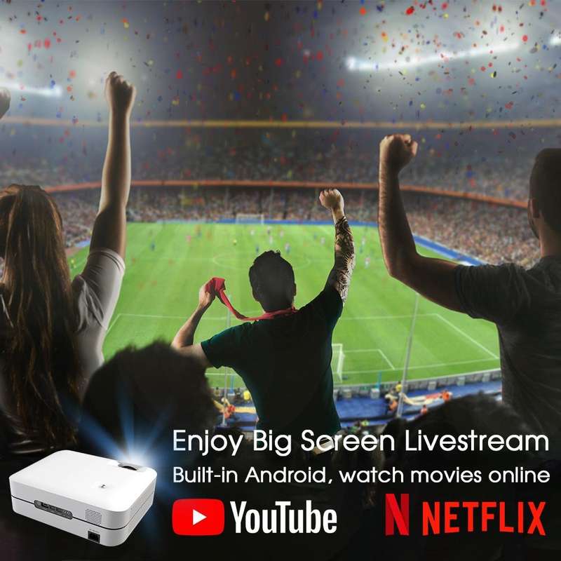 WEJOY L9 1920x1080P 400 ANSI Lumens Portable Home Theater LED HD Digital Projector, Android 6.0, ...