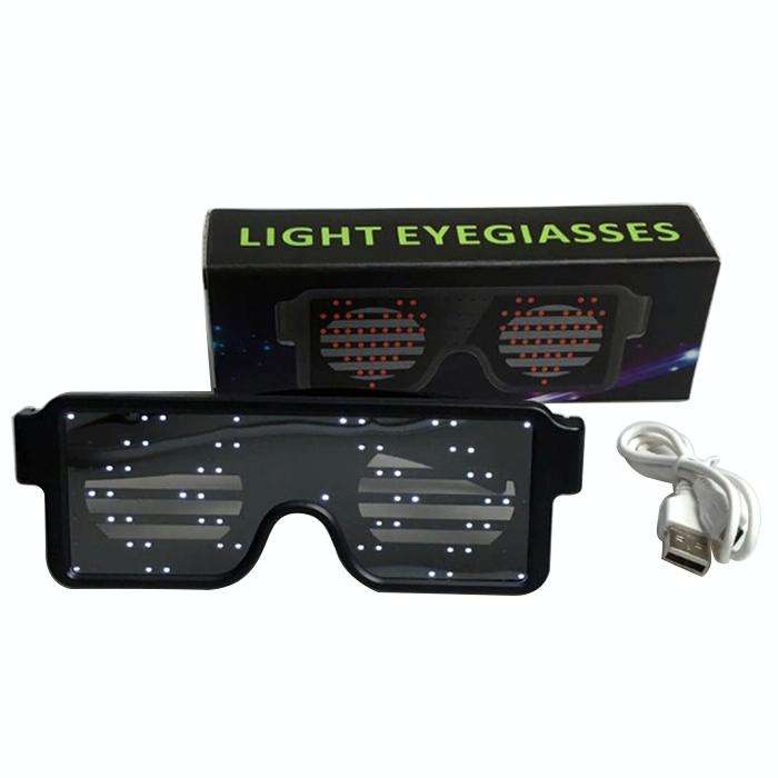 Night Club Bar Disco LED Light Emitting Glasses Festival Party USB Charging Shutter Dynamic Flash...