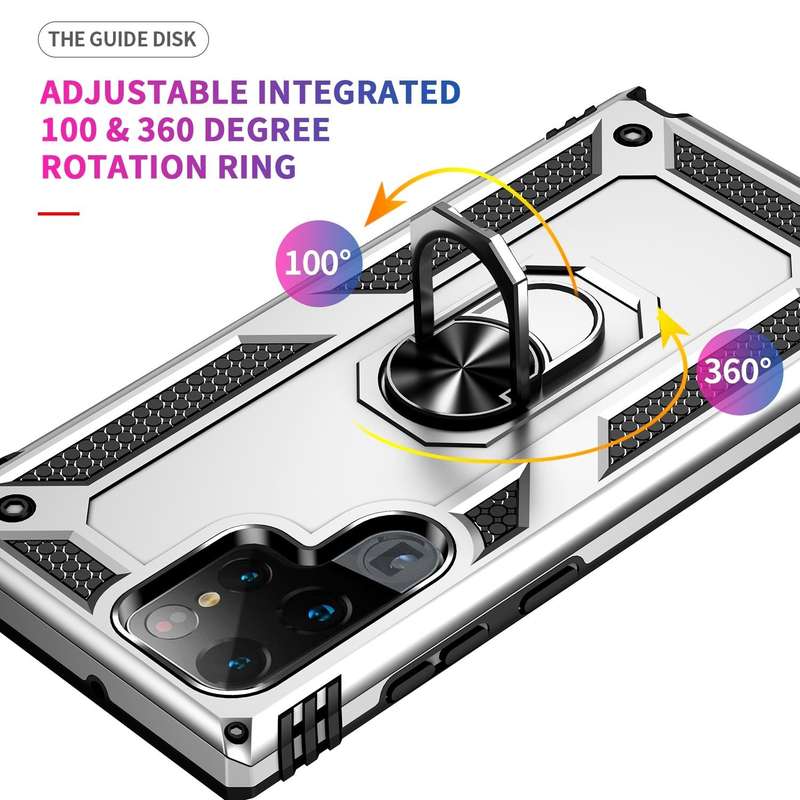 For Samaung Galaxy S22 Ultra 5G Shockproof TPU + PC Protective Case with 360 Degree Rotating Hold...