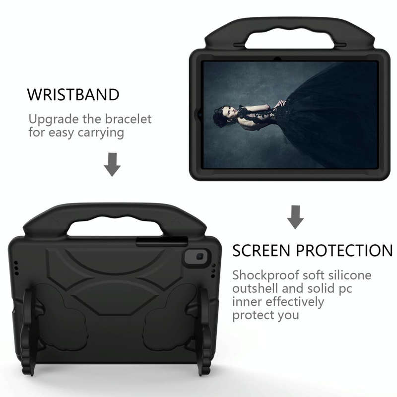 For Samsung Galaxy Tab S6 Lite / P610 Thumb Bracket EVA Shockproof Tablet Case(Black)