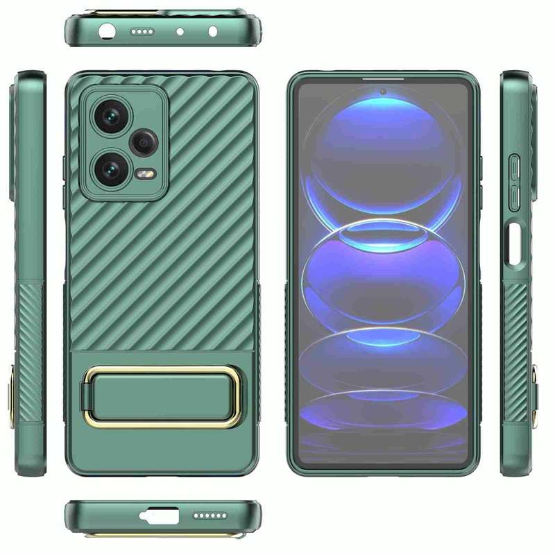 For Xiaomi Redmi Note 12 Pro+ 5G Global Wavy Textured Phone Case (Green)