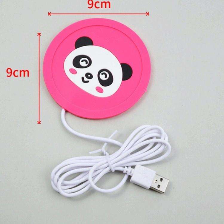 Cartoon PVC Heat Insulation Heating Coaster USB Heating Soft Plastic Coaster