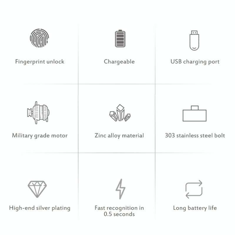 T23F Micro USB Charging Zinc Alloy Smart Triple Linkage Open Fingerprint Drawer Lock File Cabinet...