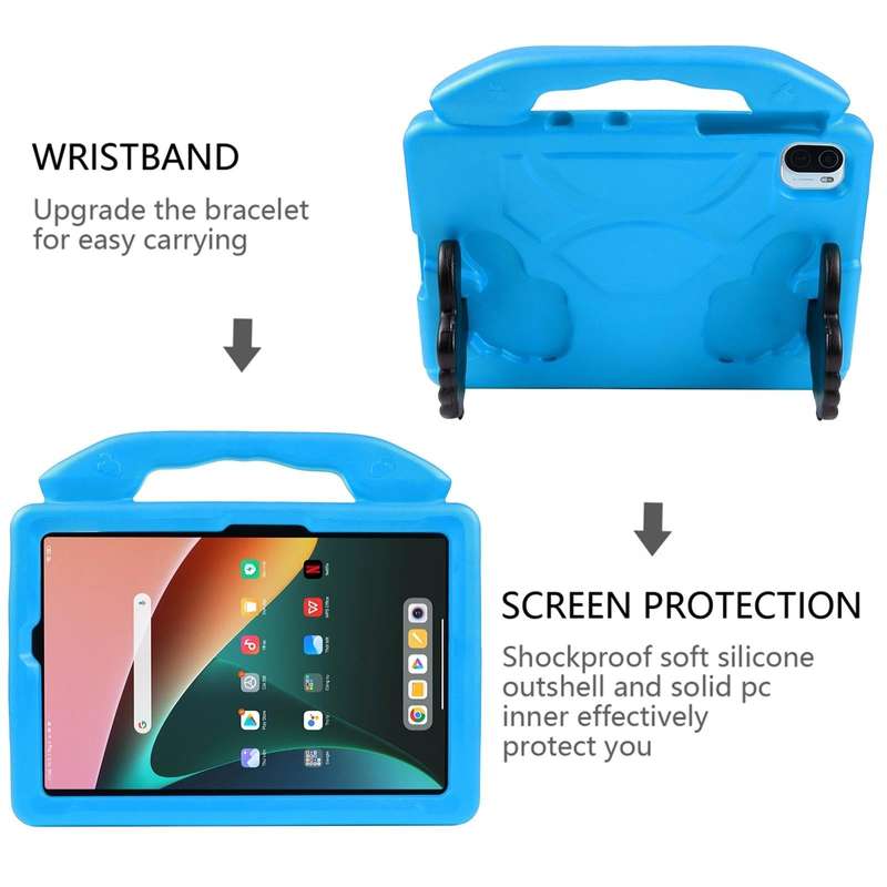 For Samsung Galaxy Tab A9+ 10.95 2023 Thumb Bracket EVA Shockproof Tablet Case(Blue)