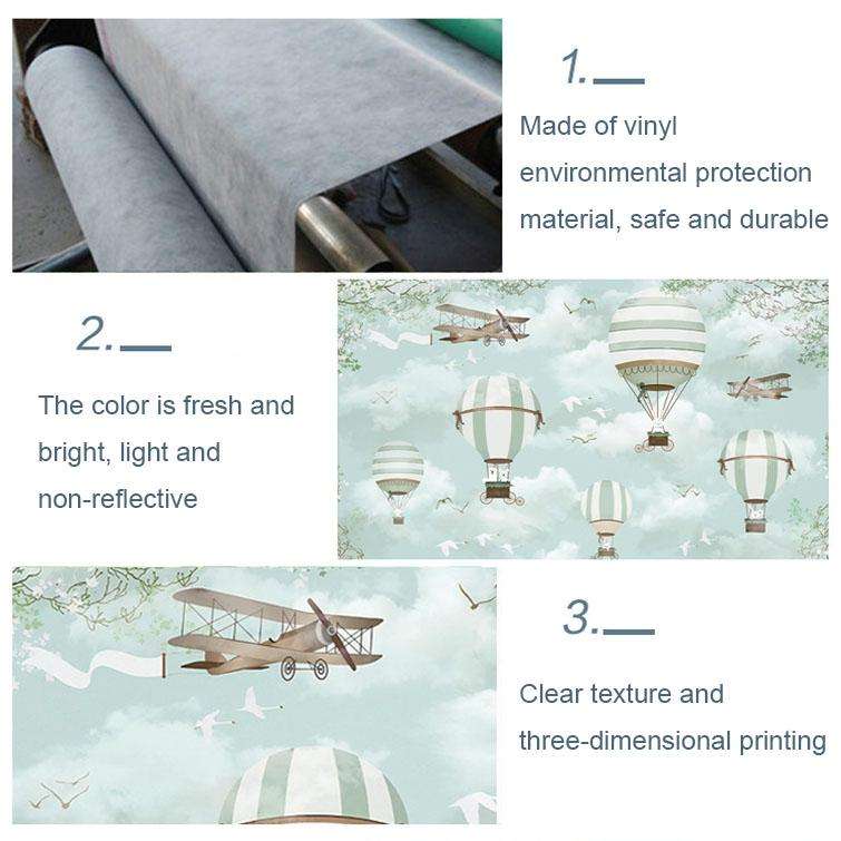 1.5m X 1m Cartoon Airplane Hot Air Balloon Theme Birthday Background Cloth Photography Decoration...