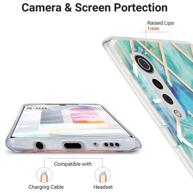 For LG Velvet 4G / Velvet 5G / G9 3D Electroplating Marble Pattern TPU Protective Case(Blue)