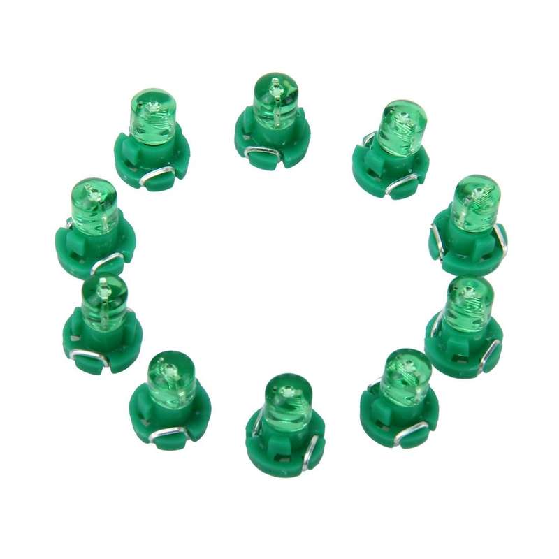 10PCS 2W T3 Wedge Instrument Panel LED Light Dashboard Gauge Cluster Indicator Lamp Bulb(Green Li...