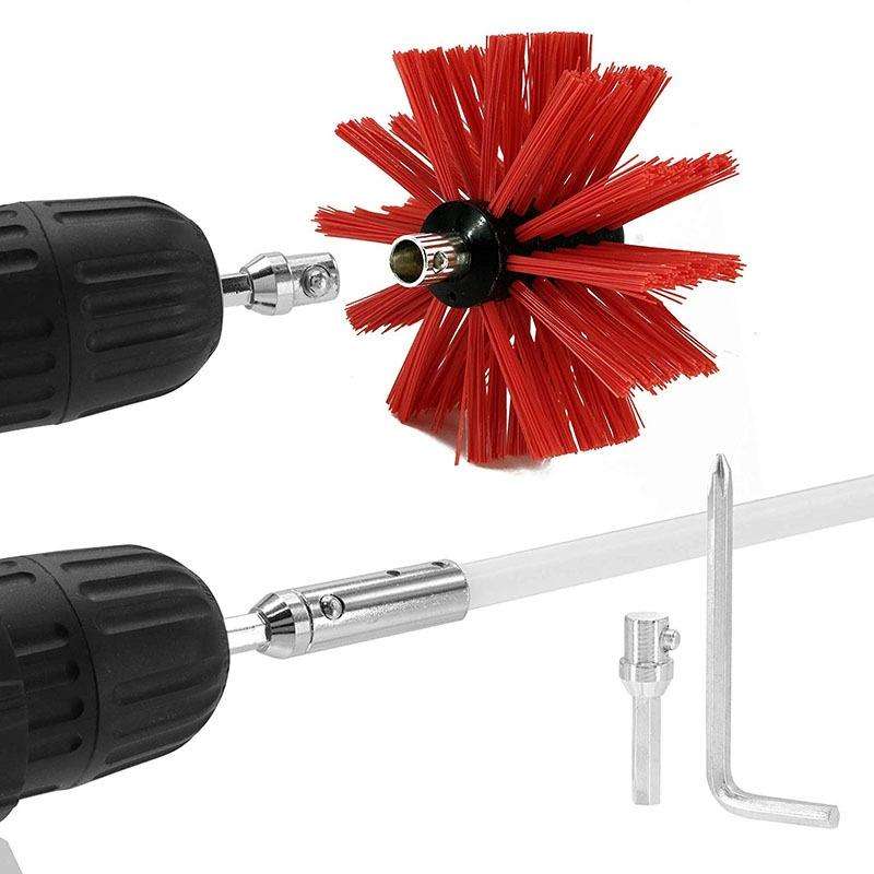 Extendable Bendable Electric Drill Chimney Brush Hood Interior Duct Brush, Size: 410mm x 15 Rods