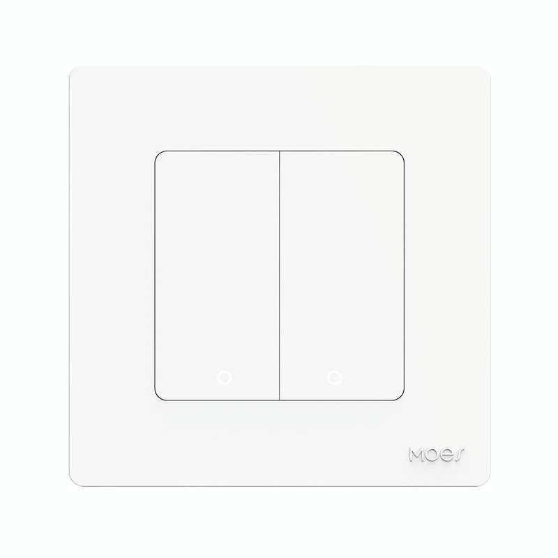 Tuya ZigBee Smart Single-fire Zero-fire Sharing Timing Voice Wall Switch EU Plug, Style: 2 Ways (...
