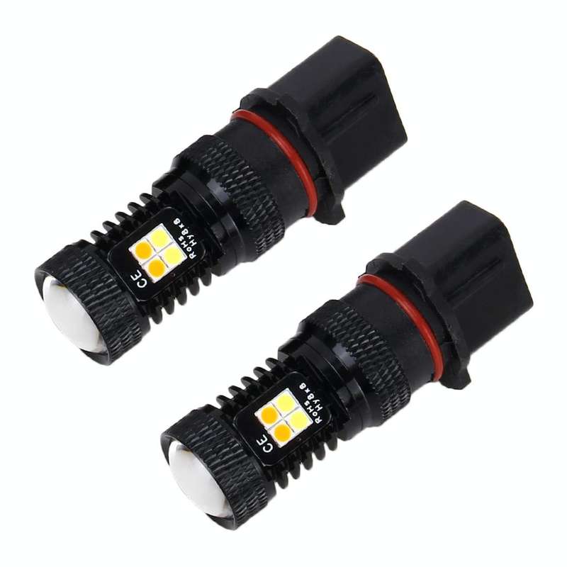 2 PCS Super Bright P13W DC 12V 5W 350LM Auto Car Fog Light with 16 SMD-3030 LED Bulbs Lamp, White...