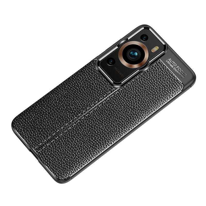 For Huawei P60 Pro Litchi Texture Shockproof TPU Phone Case(Black)