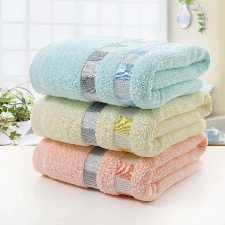 Cotton Plain Square Bath Towel Natural Environmental Protection Embroidered Bath Towel Household ...