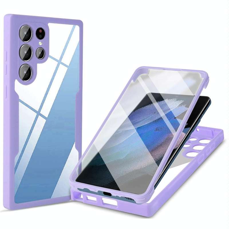 For Samsung Galaxy S22 Ultra 5G Acrylic + TPU 360 Degrees Full Coverage Shockproof Phone Case(Pur...