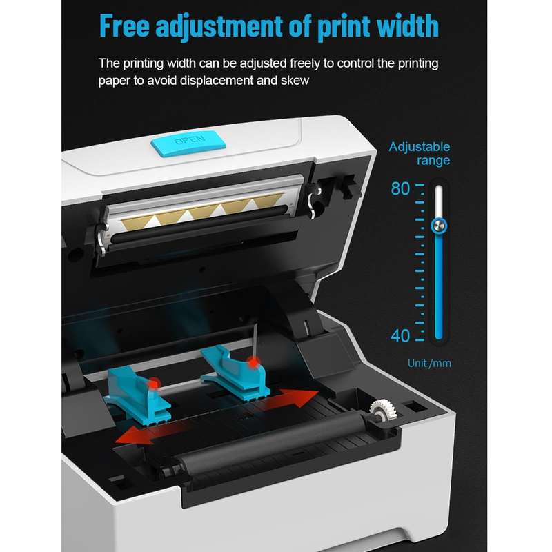 ZJ-8600 76x130 Single Paper Waybill Express Bill Label Printer, EU Plug