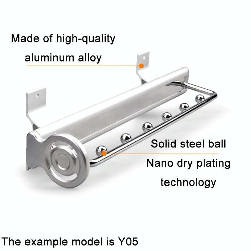 Y02 Extendable 16 inches Wardrobe Hardware Push-Pull Hanging Rod Clothes Rail