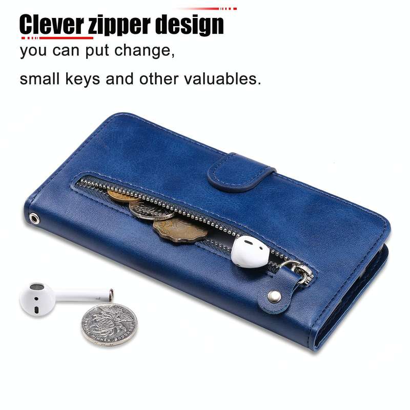 For vivo V25 5G/V25e 4G Calf Texture Zipper Leather Phone Case(Blue)