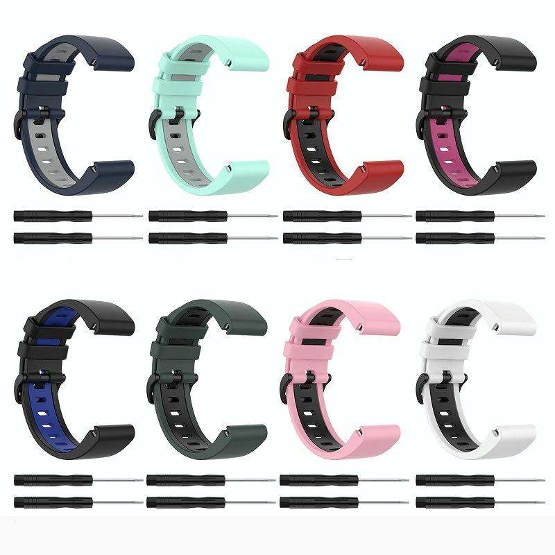For Garmin Fenix 7X Solar 26mm Silicone Sports Two-Color Watch Band(Red+Black)