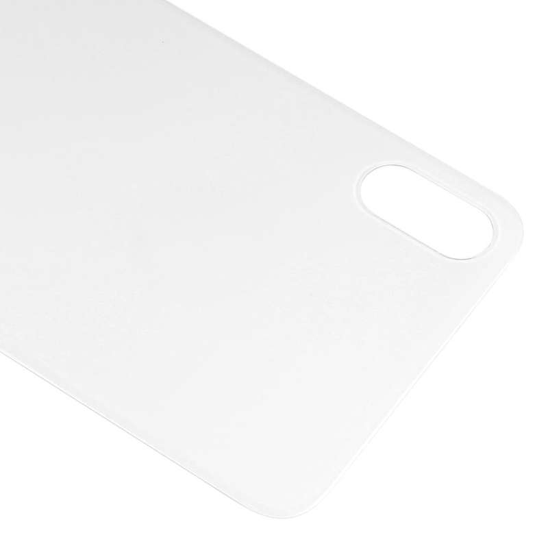 Easy Replacement Big Camera Hole Glass Back Battery Cover with Adhesive for iPhone X(White)