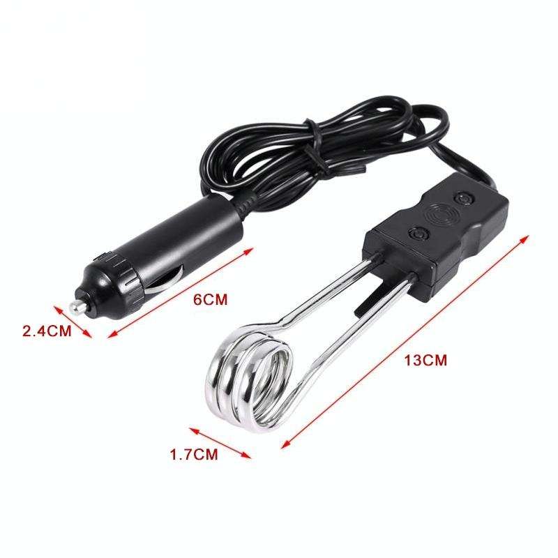 Portable 12V/24V Electric Car Boiled Immersion Water Heater Traveling Camping Picnic, Voltage:12V...