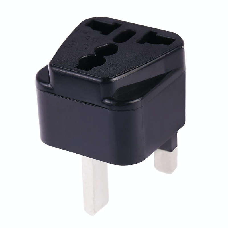 Portable Universal Socket to UK Plug Power Adapter Travel Charger (Black)