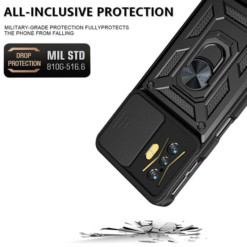 For Xiaomi Poco F4 GT / Redmi K50 Gaming Sliding Camera Cover Design TPU+PC Phone Case(Black)