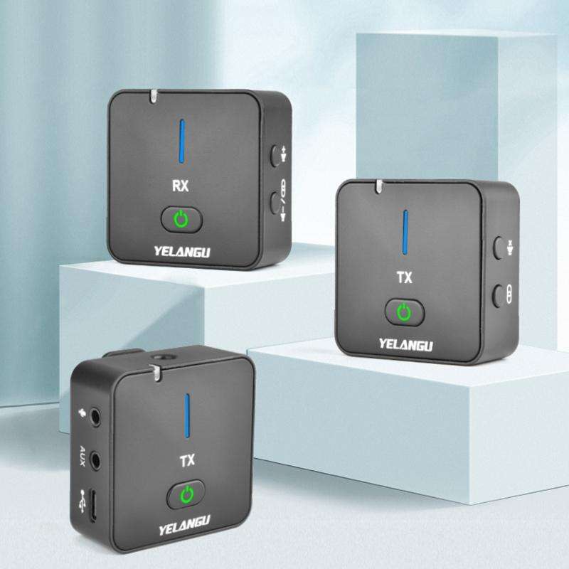 YELANGU MX5S Dual-Channel 2.4GHz Wireless Microphone System with 2 Transmitters and Receiver (Black)