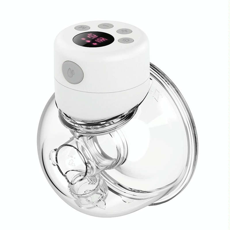 S12 LCD Screen Smart Large Capacity Portable Wearable Silent Electric Breast Pump, Color: White