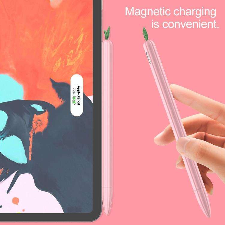 For Apple Pencil 2 Contrasting Color Mint Leaf Silicone Non-slip Protective Cover(Green)