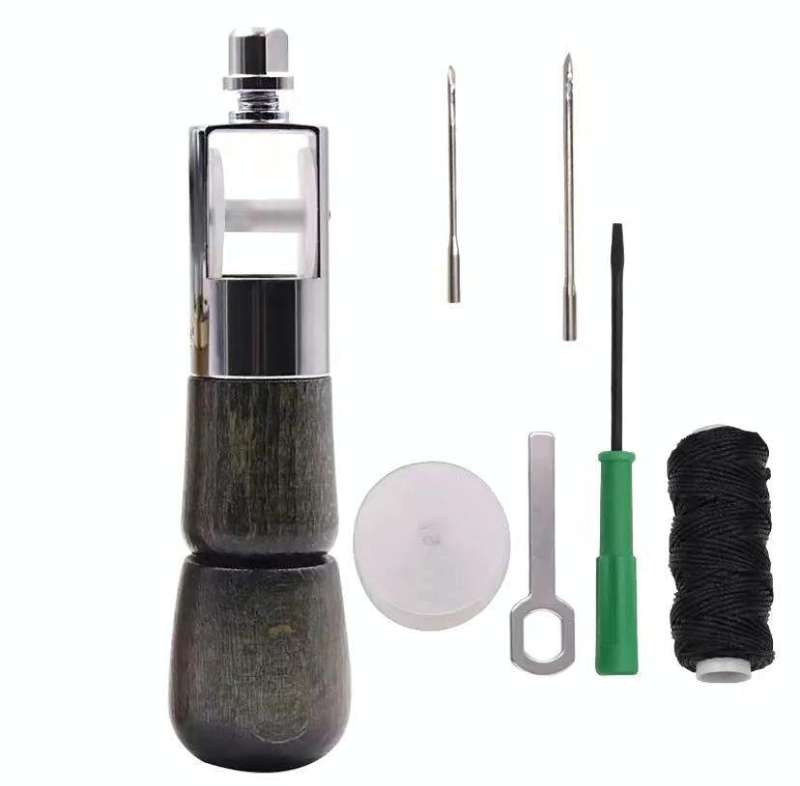 Leather Hand Seam Sewing Machine DIY Leather Carving Stitching Tool Device(B)