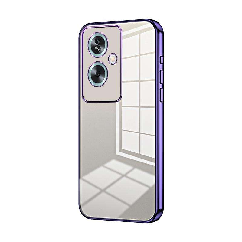 For OPPO A79 5G / A2 Transparent Plating Fine Hole Phone Case(Purple)
