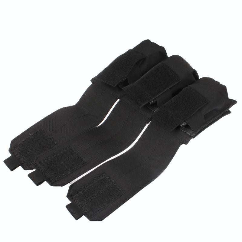 Triple Canvas Clips Pouch with Hook and Loop Fastener & Quick Release Buckles(Black)