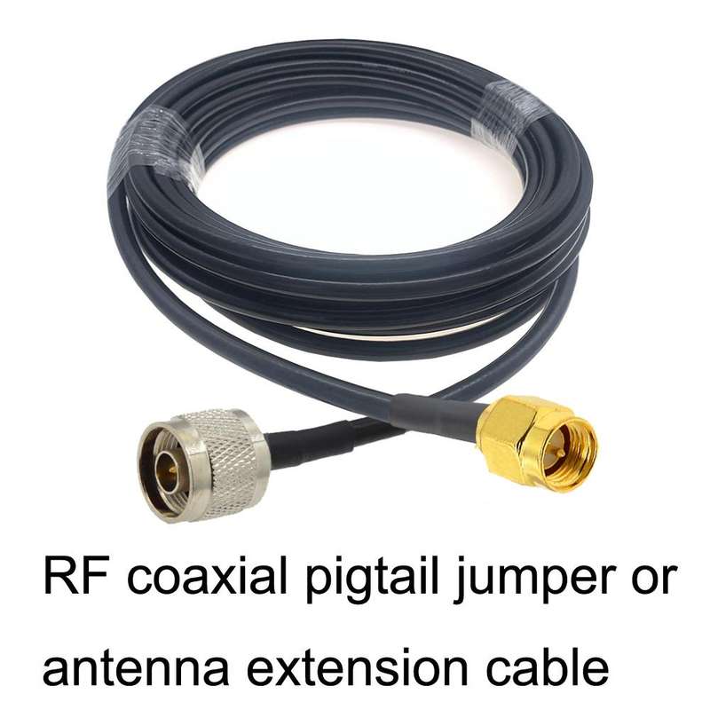 SMA Male to N Male RG58 Coaxial Adapter Cable, Cable Length:5m