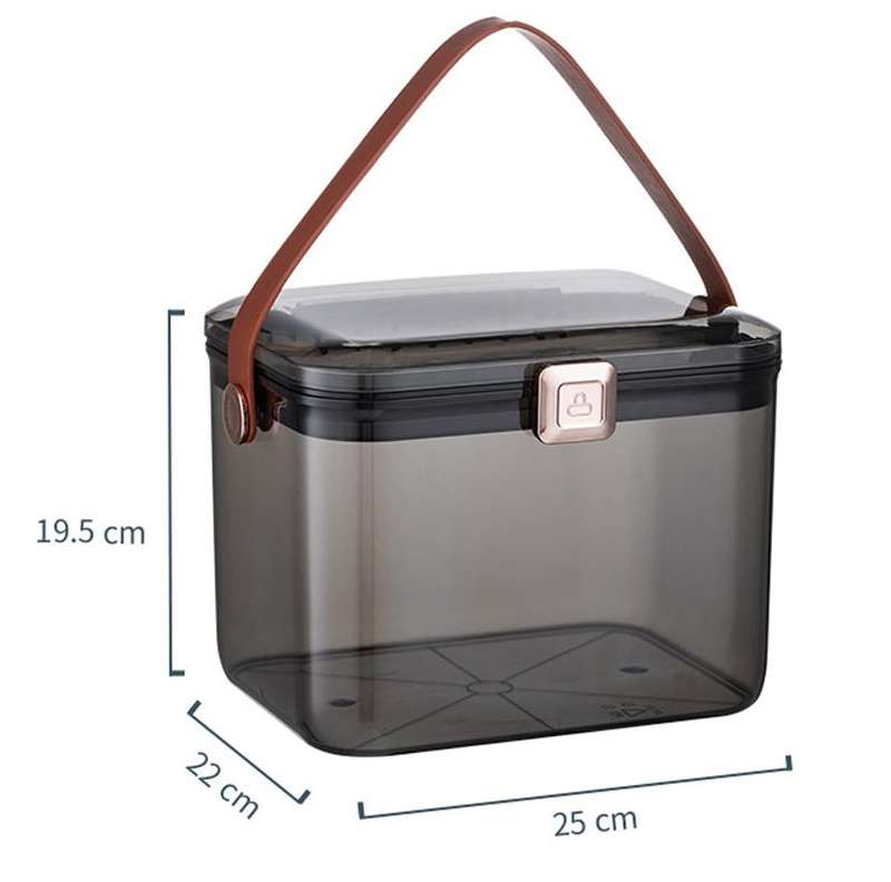 AA329 Double Layer Transparent Home Medicine Box Large Capacity Medicine Box(Black)