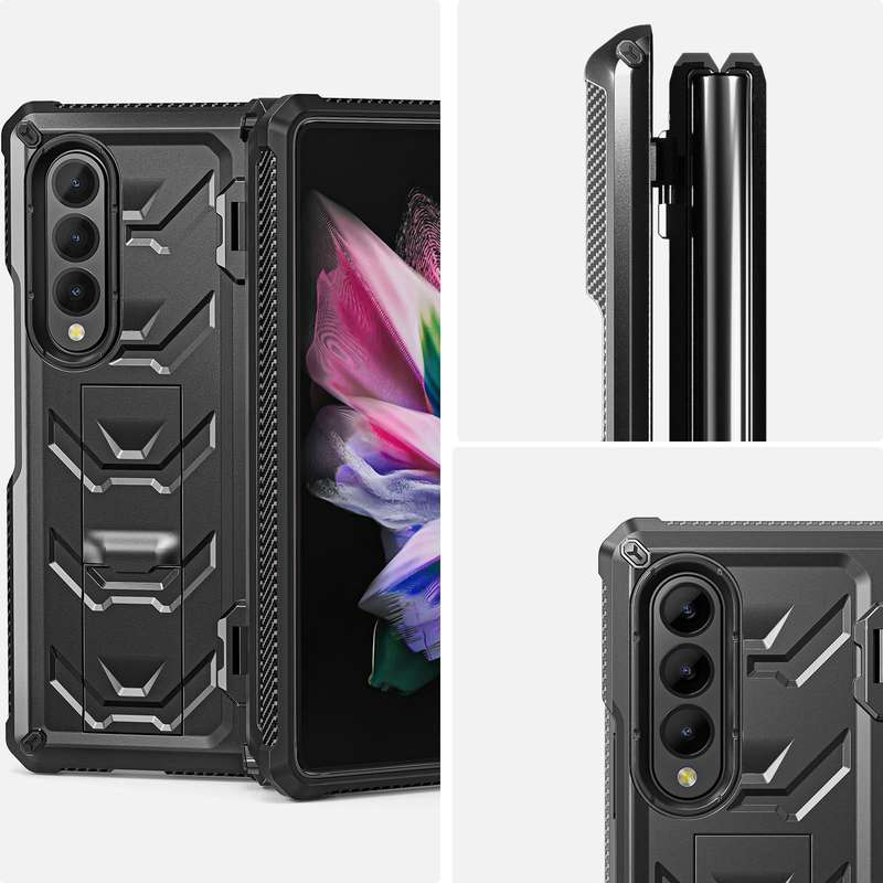 For Samsung Galaxy Z Fold3 5G Armored All-inclusive Shockproof Folding Phone Case(Black)