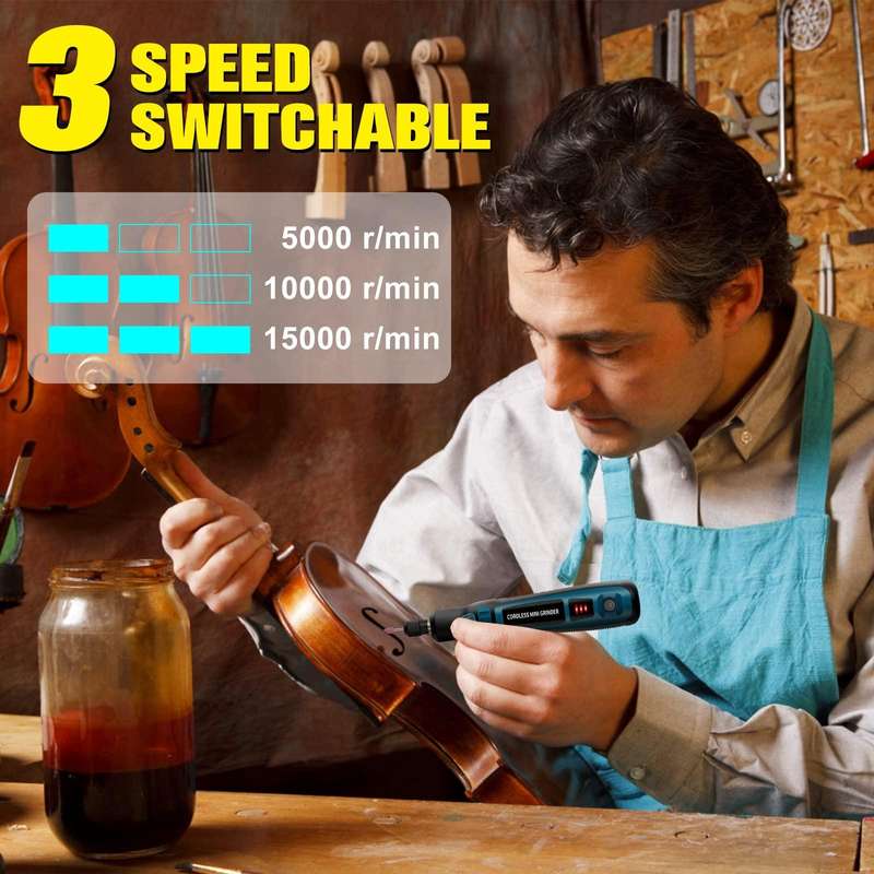 55-in-1 Rechargable Mini Electric Grinder Kit 3-speed Adjustable Miniature Electric Drill Manicur...