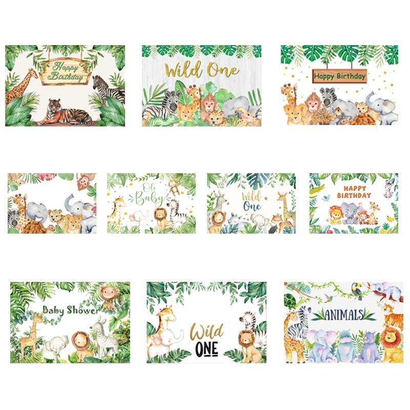 MDT09565 1.5m x 1m Animal Forest Cartoon Birthday Party Banquet Decoration Photo Background Cloth