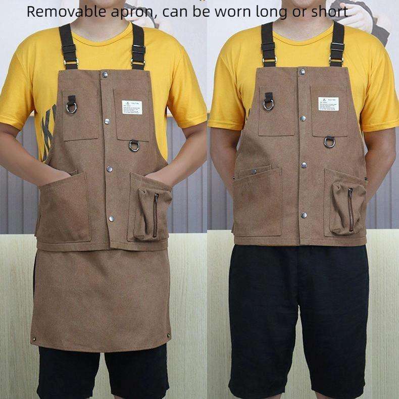 Canvas Electric Craftsmen Multi Pocket Tool Apron(Khaki)