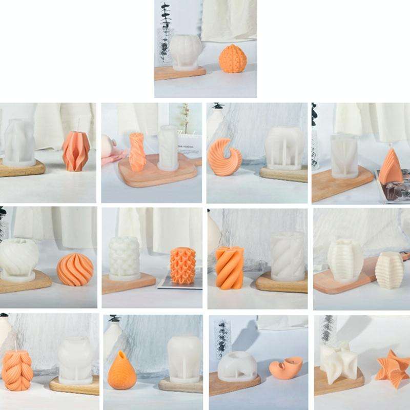 Geometric Scented Candle Silicone Mold, Specification: LZ-396+Tool Set