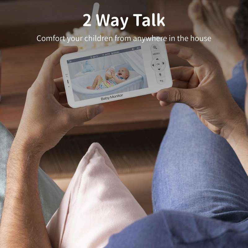 5 Inch HD Baby Monitor Wireless Wifi Baby Care Camera US Plug