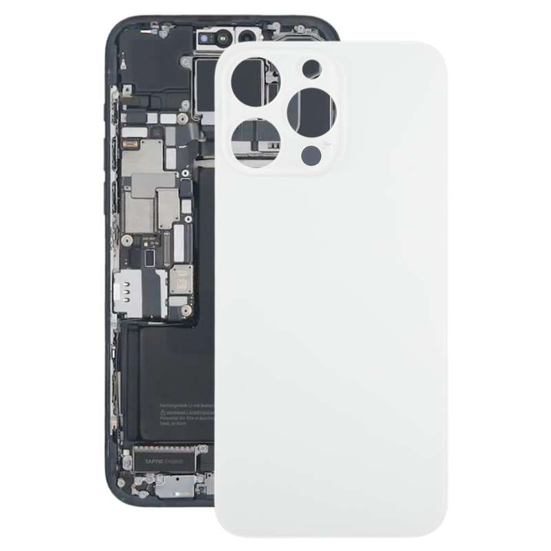 For iPhone 15 Pro Max Glass Battery Back Cover(White)